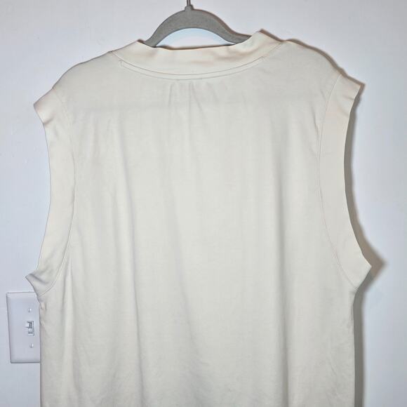 Massimo Dutti Womens Cream Sweater Vest Size L V-Neck Tank Oversized Preppy - Picture 5 of 8